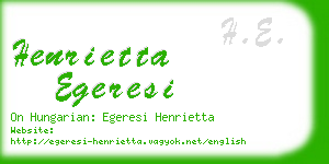 henrietta egeresi business card